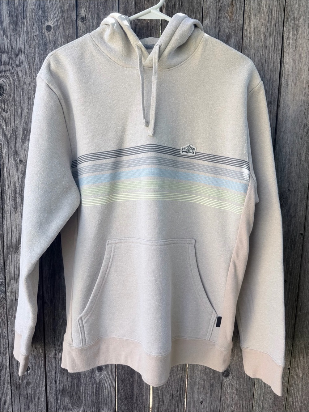 Patagonia Hooded Sweatshirt Men’s M Women’s Large Striped Detail